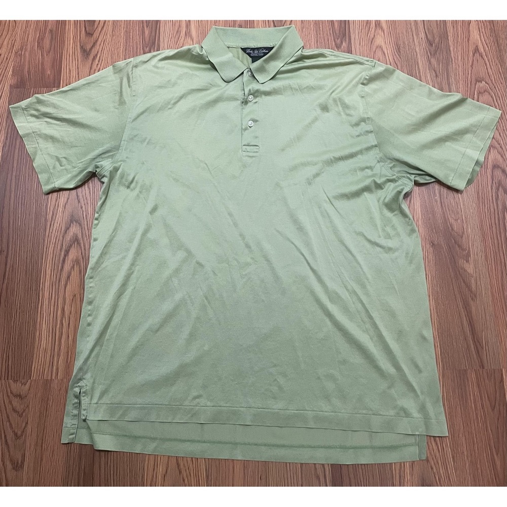 Brooks Brothers Polo Mens Large Performance Golf Country Club Green